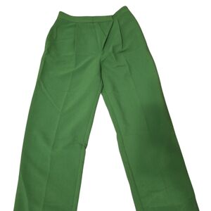 Asymmetric Green Wide-Leg Trousers